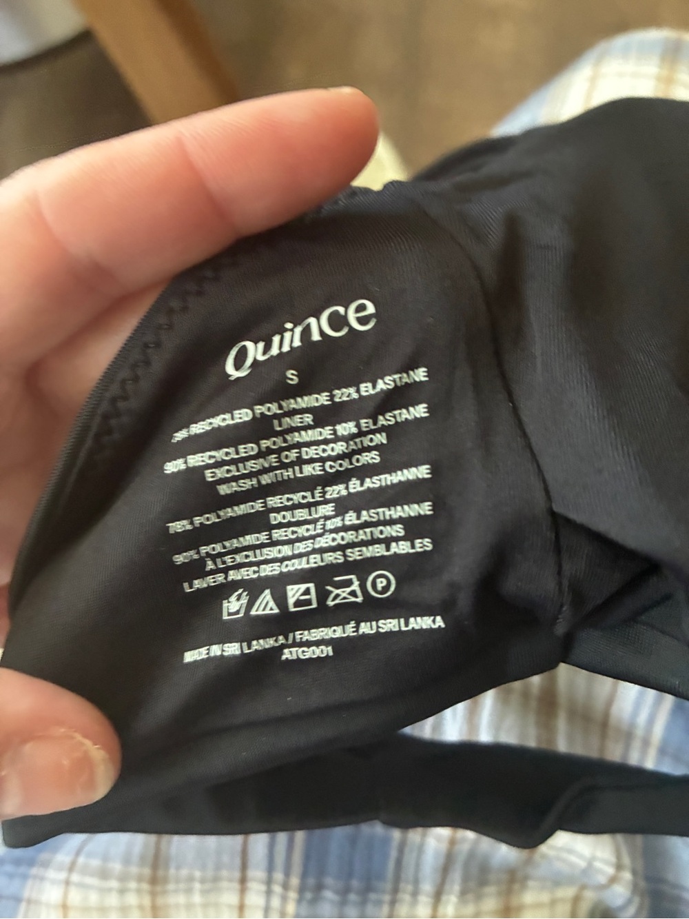 Quince Black Italian Scoop Neck Bikini Top - Picture 2 of 3